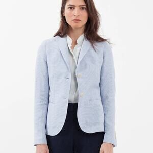 Lardini Lavanda Blazer Light Blue Stripe Linen Blend Made in Italy Size 44